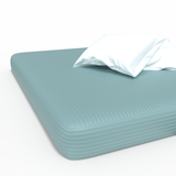 Handgjord lyxig Premium randig satinbomullslakan med resår | Aquifer