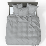 Handgjort lyxigt Premium randigt satinbomull påslakan | Drizzle