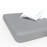 Handgjord lyxig Premium randig satinbomullslakan med resår | Drizzle