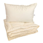 Duntäcke och kudde med gåsfjäder och dun, enkel fyllning